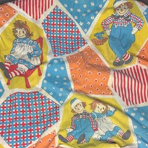 Vintage Raggedy Ann and Andy Twin Fitted Sheet 68”x 46”‎